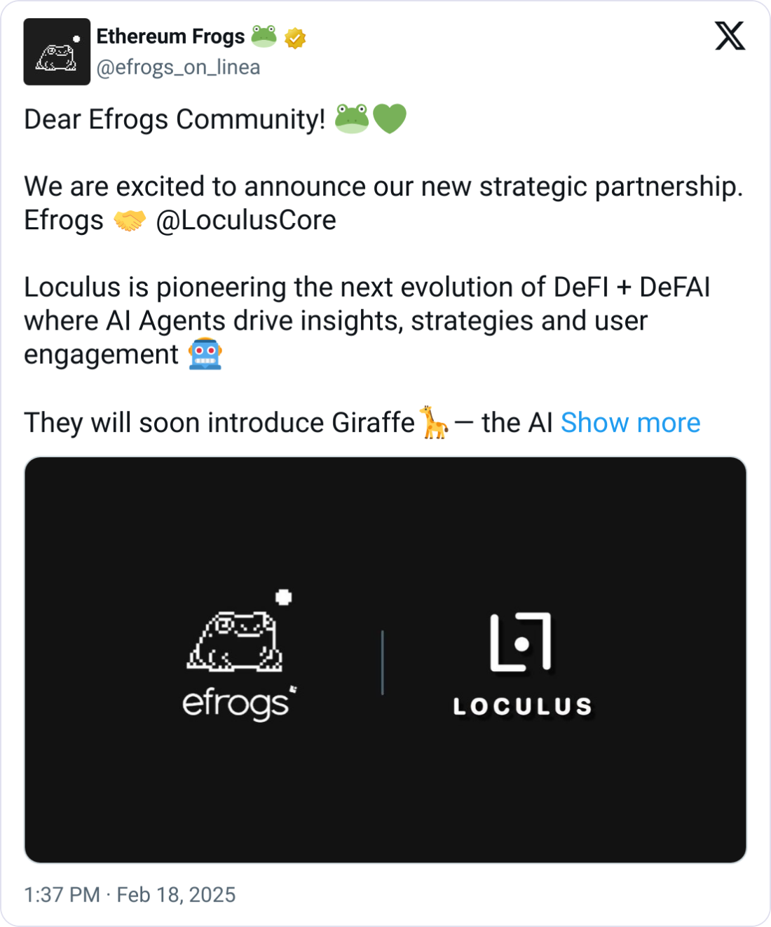 Tweet screenshot - efrogs